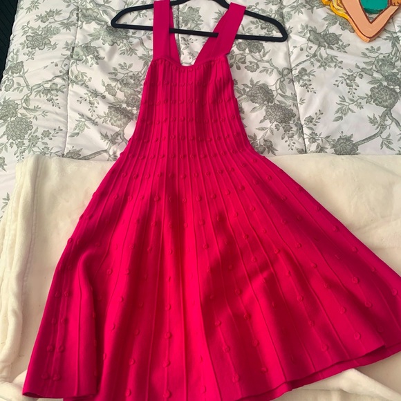 Shoshanna Hot Pink Knit Fit and Flare Dress - Picture 2 of 6